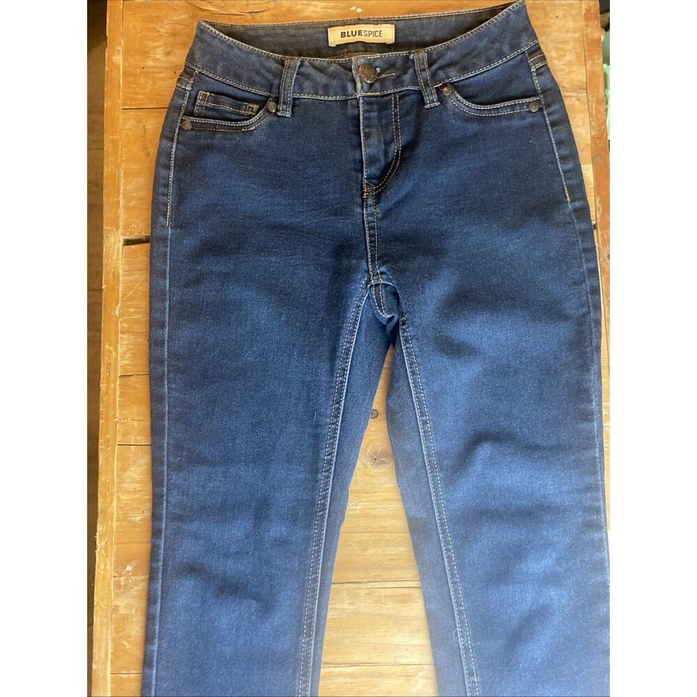 BLUE SPICE Jeans Size 1 Skinny Women's Juniors Stretch Low Rise Medium Wash Blue